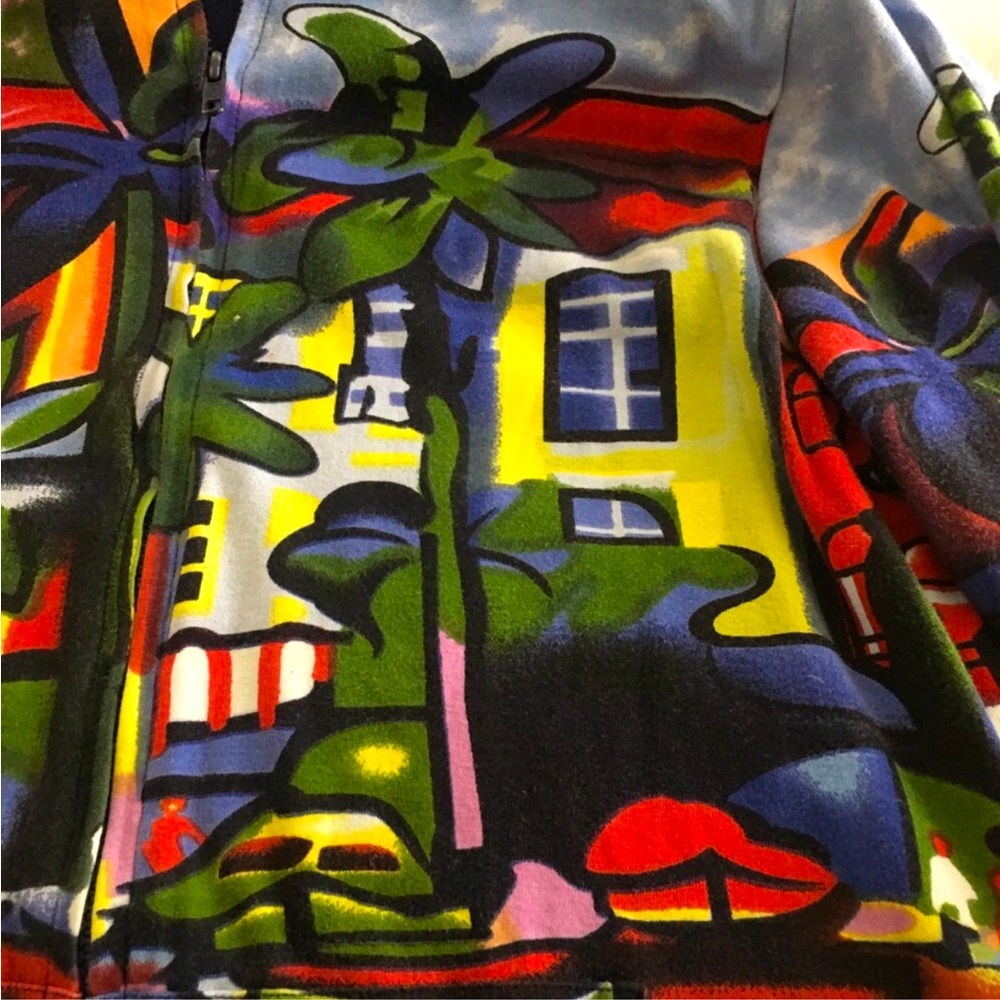 Michael Leu Watercolor Hooded Jacket Size XL - Picture 2 of 9